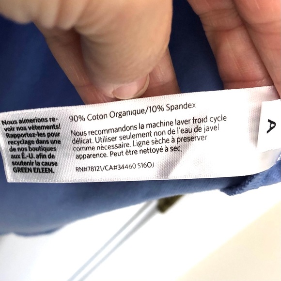 Eileen Fisher Organic Cotton Blend Tee Shirt Dress in Periwinkle Powder … - Picture 6 of 14